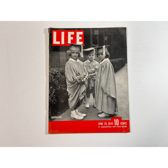 life Other - LIFE Magazine June 25 1945 Graduation Issue WWII Era Education Vintage